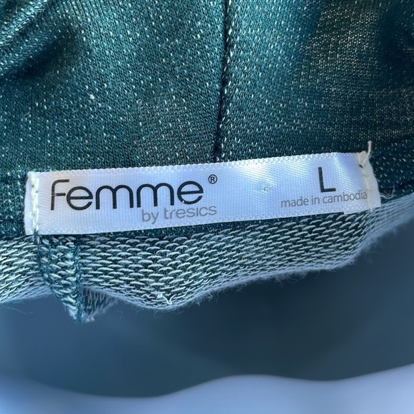 Green Tunic Top turtle neck size large comfy thin femme Cowneck - Picture 6 of 10